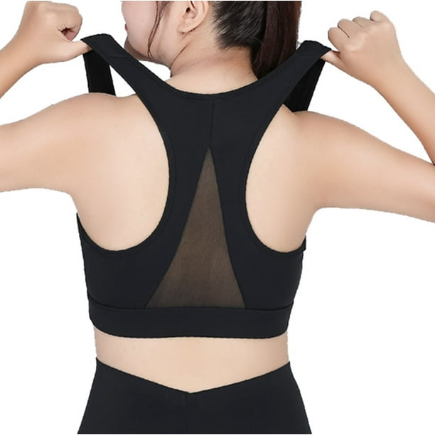 CAROOTU Women Posture Corrector Sports Bra Back Support Wireless Shockproof  Fitness Brassiere