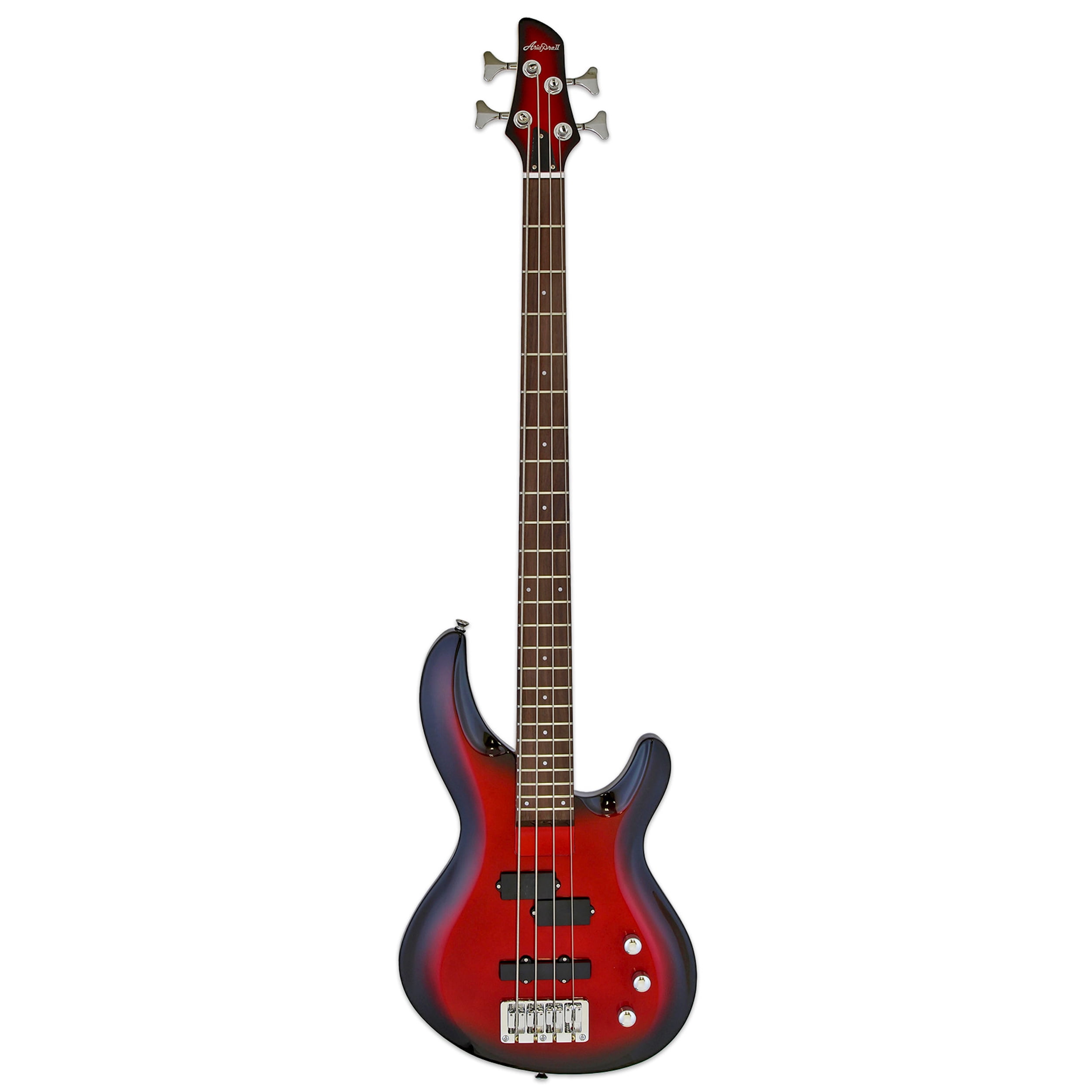 Aria Pro II IGB-STD Electric Bass Guitar, Metallic Black, 24