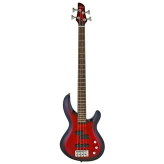 Aria Pro II IGB-STD Electric Bass Guitar, Metallic Black, 24-Fret