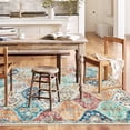 thumbnail image 2 of HOMERRY 9' x 12' Area Rug for Living Room Washable Bedroom Moroccan Trellis Floral Carpet for Floor Decoration, Orange, 2 of 5
