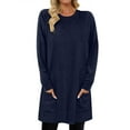 thumbnail image 2 of Trendsetting Women's Apparel Fashion Plus Size Women's Casual Crewneck Long Sleeve Lantern Sleeves Pullover Color WIth Pocket Tops, 2 of 6
