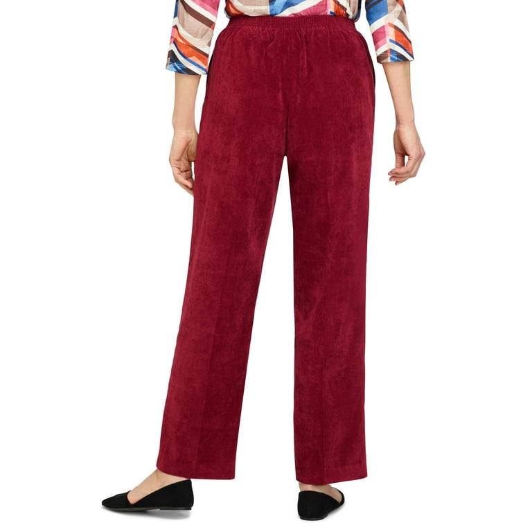 Alfred Dunner Womens Classic Corduroy Pull On Short Length Pant