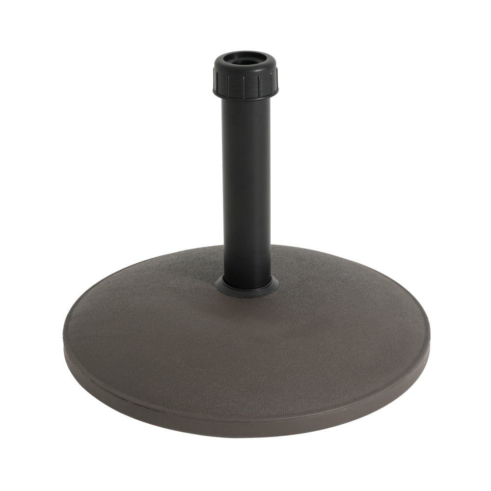 Outdoor 35-lb Round Brown Resin & Concrete Patio Umbrella Base, Weather-Resistan