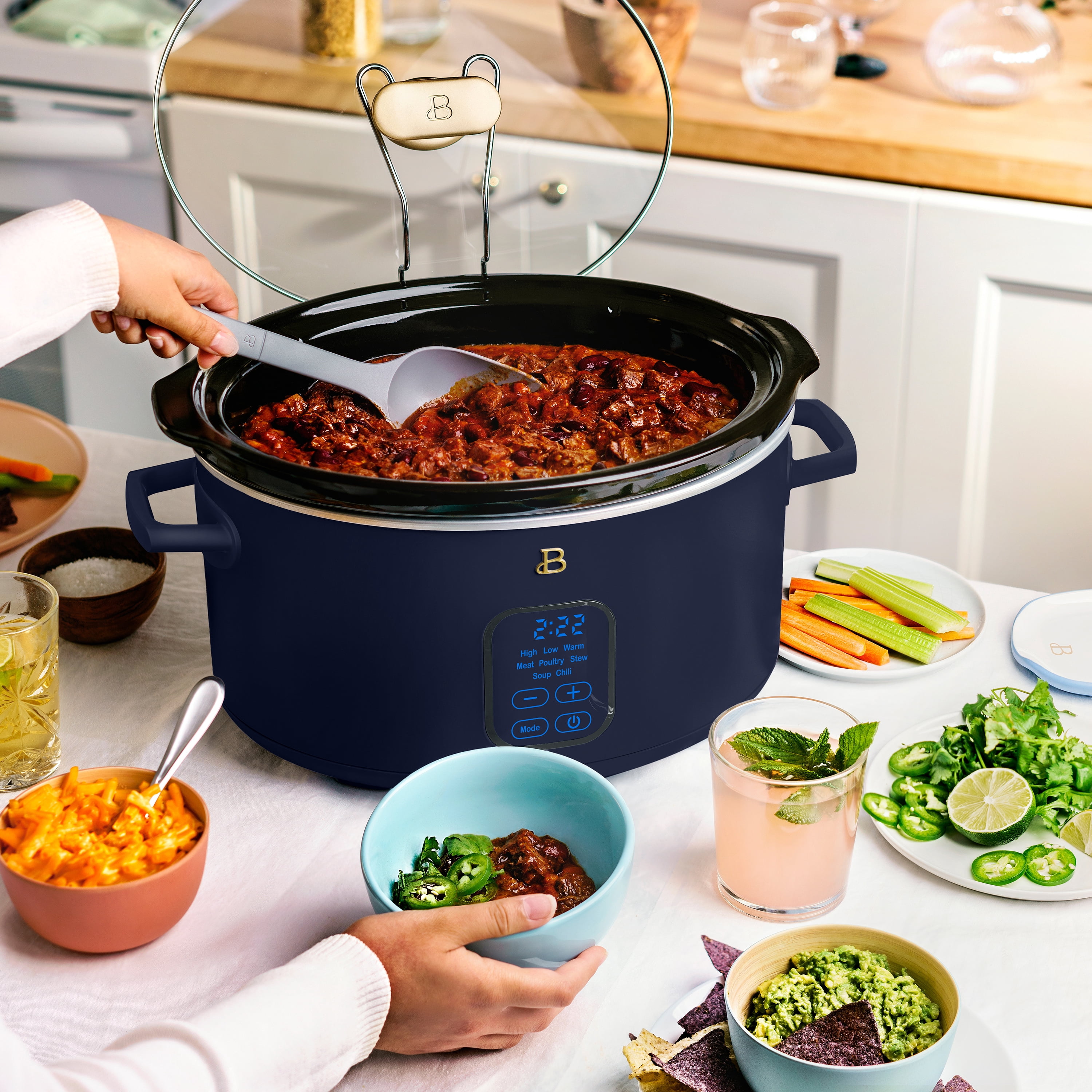 Beautiful 6 Qt Programmable Slow Cooker, Starry Night Blue by Drew Barrymore