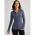thumbnail image 2 of Women's Full Zip Up Running Track Jacket Long-sleeved Yoga Sportswear Workout Sports Jacket, 2 of 6