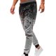 thumbnail image 3 of Pantalones largos para hombre, con cordón ajustable en degradado, cintura elástica, informales, con pies atados, pantalones deportivos de poliéster para hombre., 3 of 7