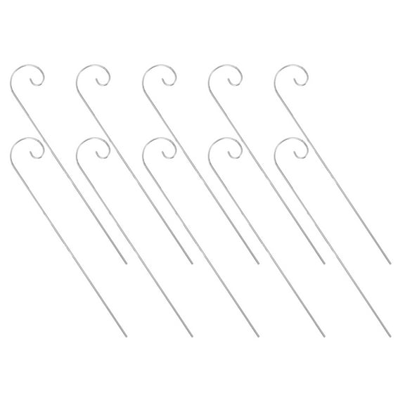 MIPCASE Garden Shepherds Hooks Plated Silver Iron Versatile Usage Easy to Use 10Pcs