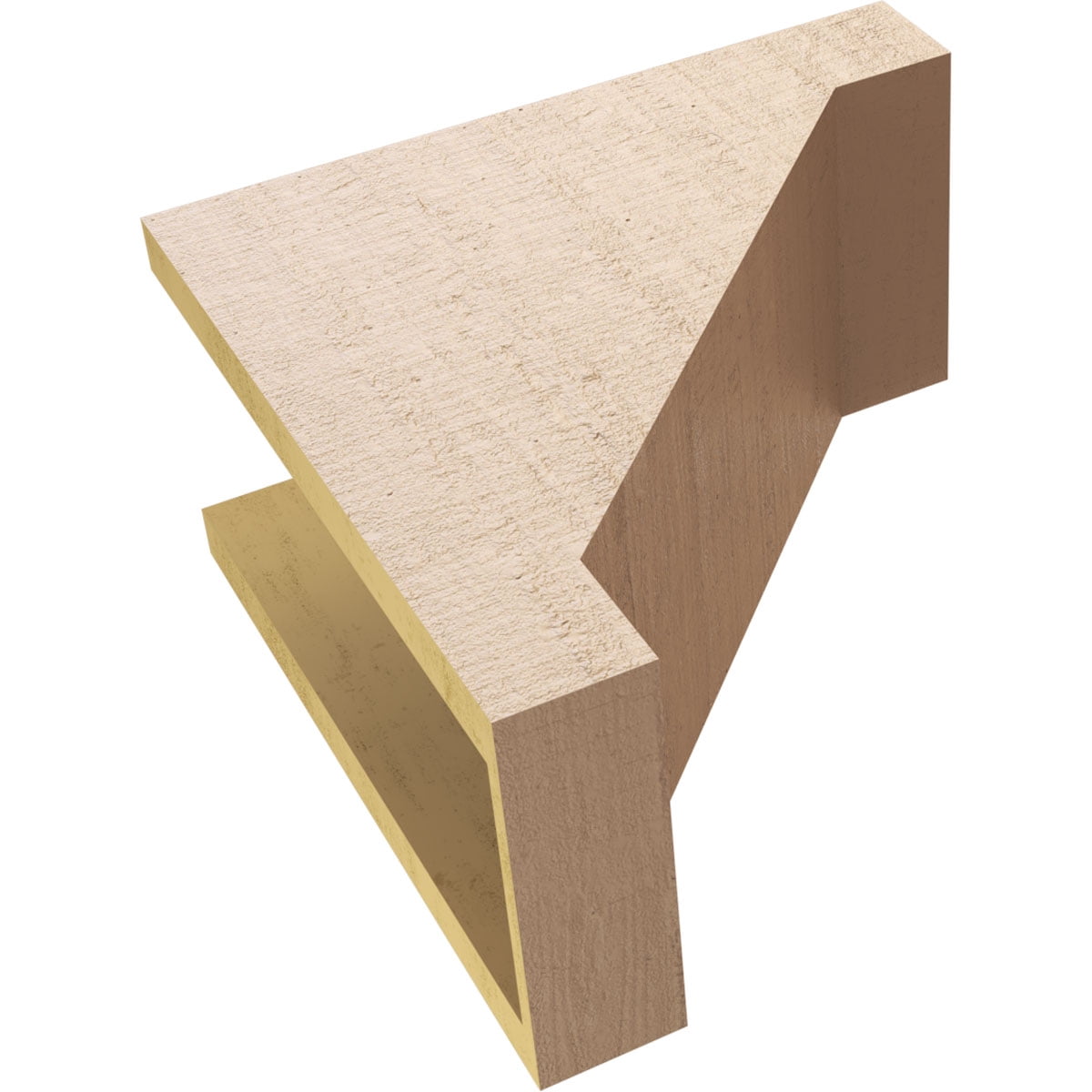 7"W x 14"D x 14"H Classic Burlington Rough Cedar Woodgrain TimberThane Corbel, Primed Tan