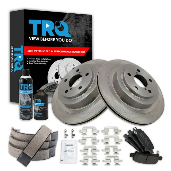 TRQ Rear Brake Pad & Rotor Kit BKA38730 Fits Select 2005-2009 Subaru Legacy