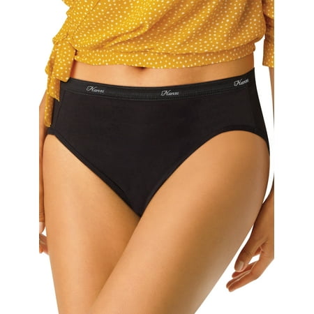 Hanes Women's Cotton Hi-Cut Underwear, Assorted 6-Pack, Size 6