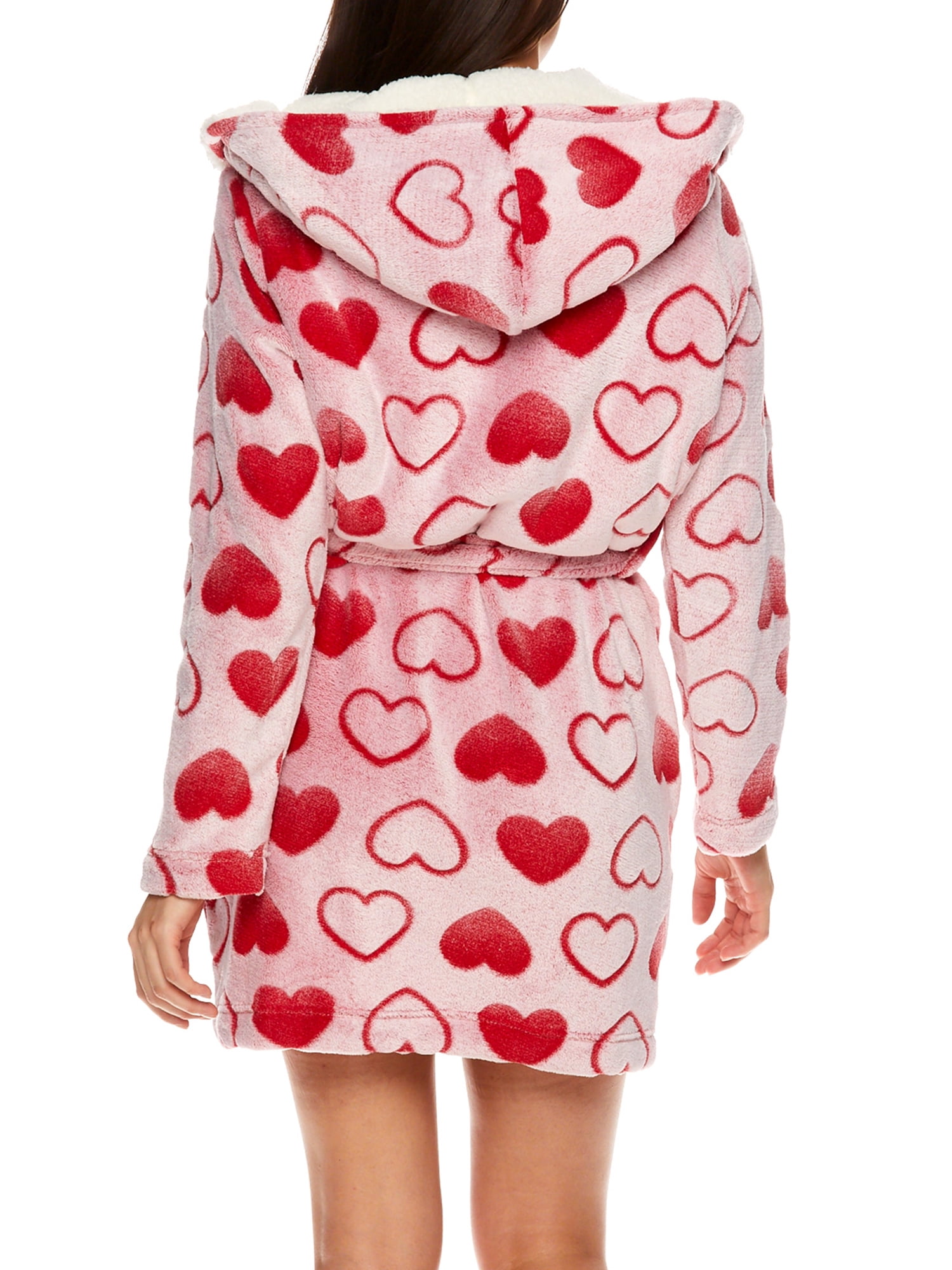 Sleep & Co. Women's & Women's Plus Plush Hooded Sherpa Robe