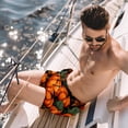 thumbnail image 2 of luoweisi Men's Beach Shorts Quick Dry Swim Trunks with Mesh Lining Thanksgiving Pumpkin L, 2 of 5