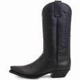 thumbnail image 1 of Men's Classic Western Cowboy Boots, Embroidered Pointed Toe Mid-Calf Boots, Riding Boots with Slip-Resistant Sole Black/Burgundy, 1 of 6