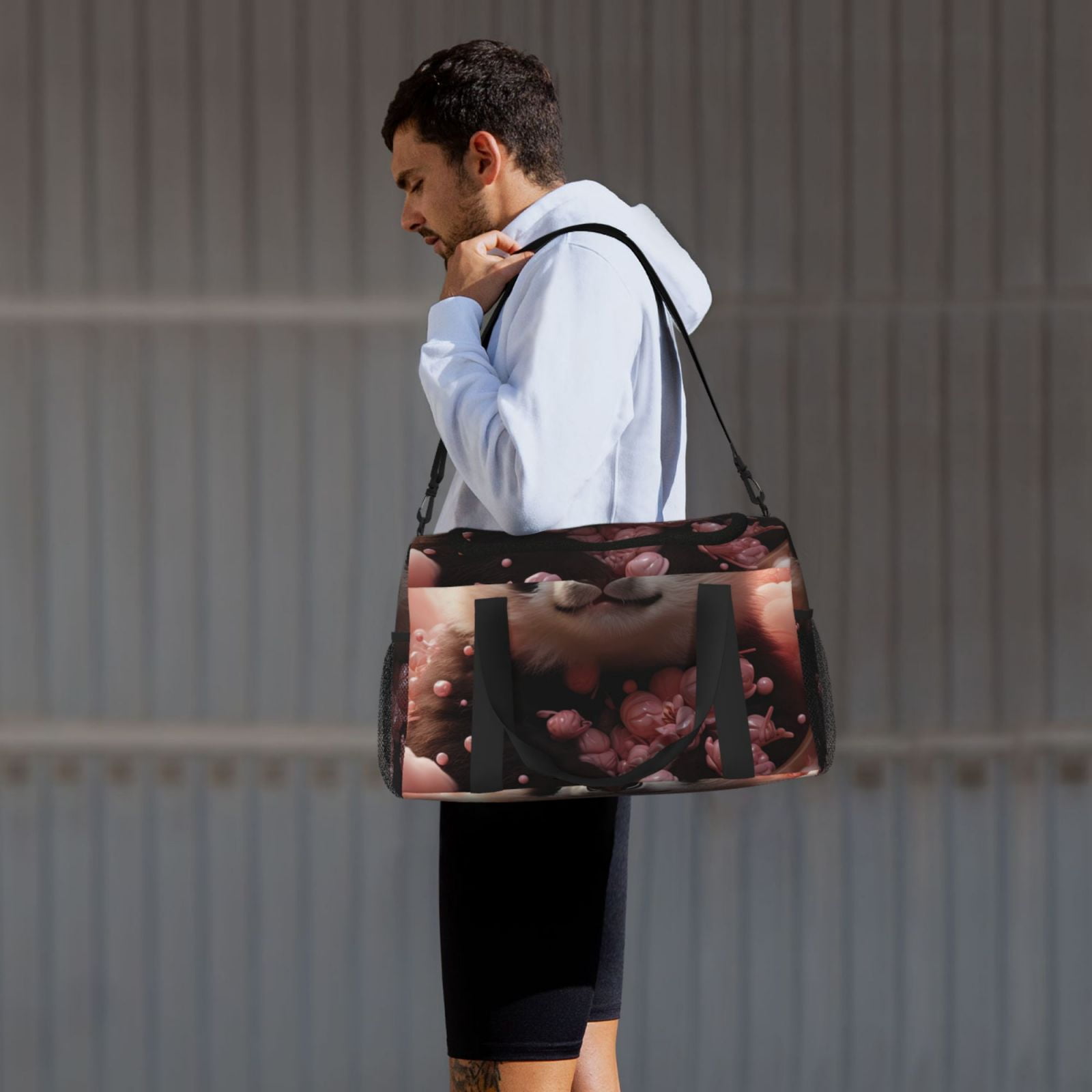 Fuzoiu Cute Cloud Panda Print Travel Duffle Bag,Carry On Tote Bags,Duffel Bag,Sport Gym Bag, Hospital Bag for Labor and Delivery, Overnight Bag,Luggage Bag