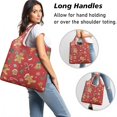 thumbnail image 2 of 5 Pack Foldable Shopping Bag,Red Christmas Gingerbread Man Pattern Reusable Grocery Bags with Pockets,Large Reusable Tote Bags with Handles Waterproof & Lightweight, 2 of 6