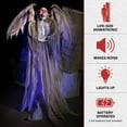 thumbnail image 5 of Haunted Hill Farm 5.5 ft Life-size Animatronic Reaper with Wings, Halloween Decoration, HHWINGSKEL-4FLSA, 5 of 20