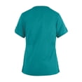 thumbnail image 4 of WTOBBY Women's Short Sleeve V-Neck Scrubs Set with Pockets, Solid Color Nursing Uniform, 2-Piece Medical Workwear for Healthcare Professionals, Practical Duty Wear,Green L, 4 of 5