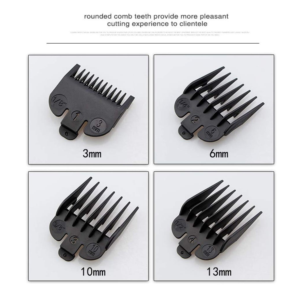 8 Piece Hair Clipper Guards Replacement Set, Guide Combs Sizes 1/8 Inch to 1 Inch, Fits Trimmers 1.65x1.5in and 1.81x1.5in, Black Grooming Attachment for Haircutting