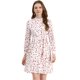 thumbnail image 1 of Vestido Floral De Una Línea De Manga Larga Con Columpio Hasta La Rodilla Y Cuello Simulado Para Mujer Blanco L, 1 of 6