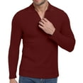 thumbnail image 5 of HAOMEIL Men's Polo Shirts Muscle V Neck T-Shirts Long Sleeve Slim Fit Polo Shirts for Men, 5 of 7