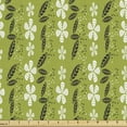 thumbnail image 1 of Nature Art Sofa Upholstery Fabric by the Yard, Growth Season Leaves and Flowers Motif Flourishing Blossoms Nature, Decorative Fabric for DIY and Home Accents, Apple Green Black White by Ambesonne, 1 of 5