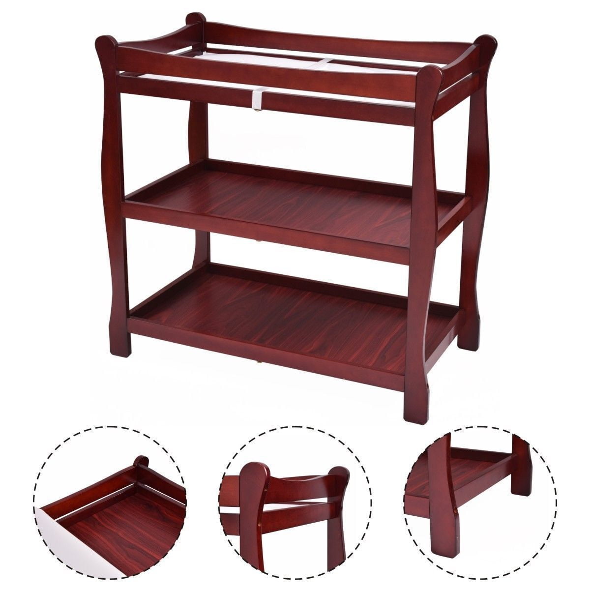 cherry wood changing table