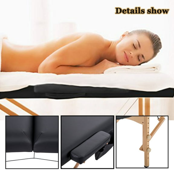 Valuemassage 2-Section Portable Massage Table w/ Fitted Sheet & Bolsters, Black
