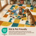 thumbnail image 4 of Design&I 8'x10' Washable Area Rug Patchwork Contemporary Geometric Block Abstract Mid Farmhouse for King Size Bedroom, Under Bed, Sleek Flatweave Pet Friendly, 4 of 7