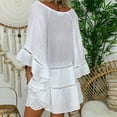 thumbnail image 4 of TIHLMK Womens Shirts White Womens Short Sleeve Plus Size Solid Hollow Out V-neck Pullover Tops Shirt Gift for Womens Tops, 4 of 9