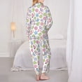thumbnail image 3 of KLL Pastel Christmas Cookies Print Women's Long Sleeve Pajamas with Pants Sleepwear Loungewear 2 Set-XX-Large, 3 of 8