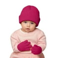 thumbnail image 3 of AWZXDE Soft Kids Winter Hat With Mittens Set Kids Hats And Gloves Soft Lined Cap For Boys Girls Toddler Cold Weather Hot Pink, 3 of 5