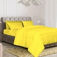 thumbnail image 3 of D.N.G. BEDDINGS Deluxe All Seasons Super King Size 800 Thread Count, Solid Yellow Down Alternative 1 Piece Box Design Comforter Set 100% Egyptian Cotton, 3 of 6