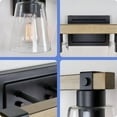 thumbnail image 4 of Kira Home Asher 32" 4-Light Farmhouse Vanity / Bathroom Light + Funnel Glass Shades, Smoked Birch Finish, 4 of 7
