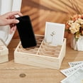 thumbnail image 3 of 12-Grid Wooden Cell Phone Holder Multifunctional Mobile Phone Organiser Desktop Organiser for Classroom Office Desktop Storage White, 3 of 9