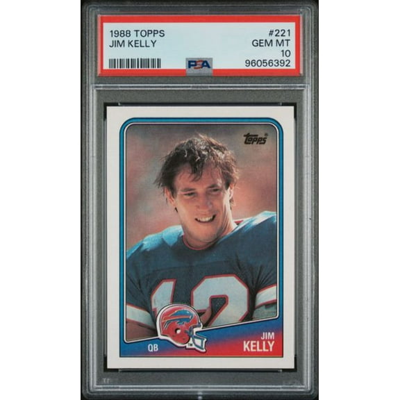 Graded 1988 Topps Jim Kelly #221 2nd Year Football Card PSA 10 Gem Mint