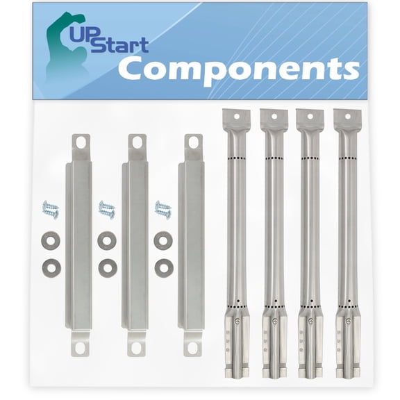 3 BBQ Grill Burner Crossover Tube & 4 Tube Burner Replacement Parts for Kenmore 415.16537900 - Compatible Barbeque Carry Over Channel Tube & Pipe Burners