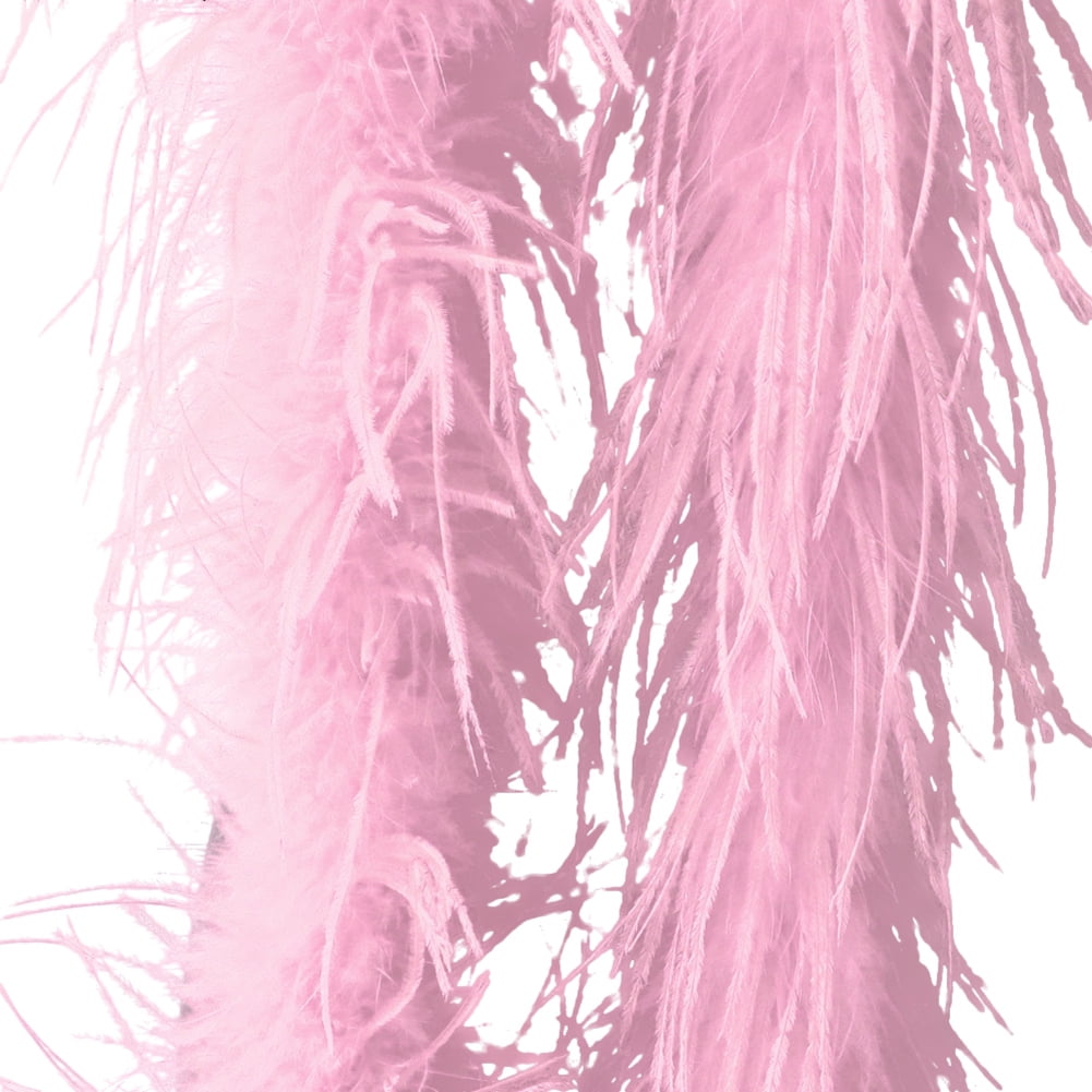 Ostrich Feather Scarf – DIY Craft, Dance, Wedding & Party Costume Accessories, Soft Pink Feathers