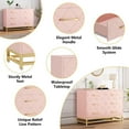 thumbnail image 3 of Jojoka 6-Drawers Dresser for Bedroom Chest of Drawers Wood Storage Organizer Cabinet for Living Room, Entryway, Hallway, Pink, 3 of 7