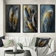 thumbnail image 1 of Designart "Boho Chic Feathers Gold III" Glam Feather Framed Wall Art Set Of 3 - Gold Glam Feather Frame Canvas Set For Living Room Decor, 1 of 6