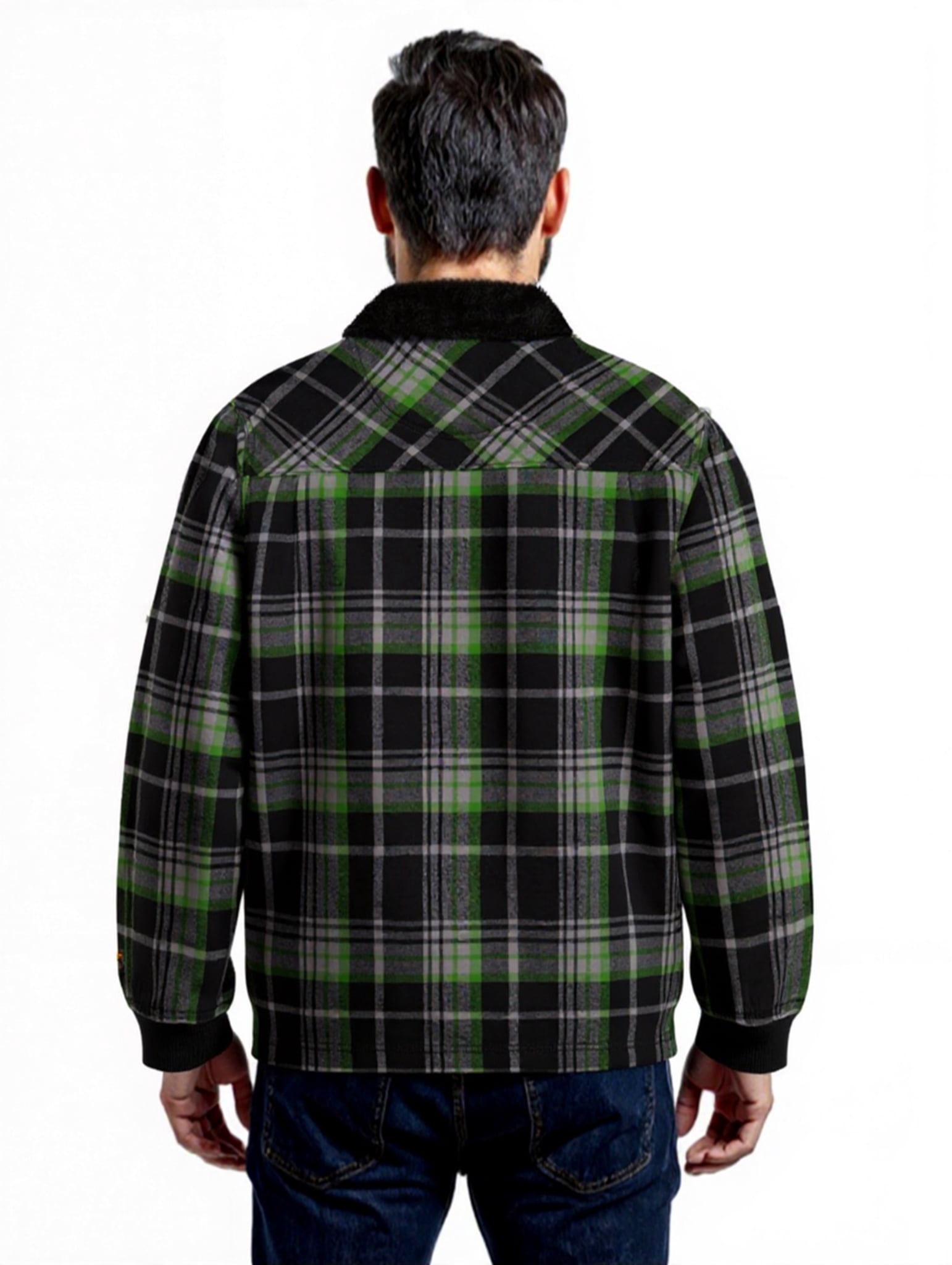 John Deere Men’s Flannel Sherpa Bonded Full Zip Jacket, Sizes S-3XL