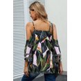 thumbnail image 1 of ABPHQTO Blusa con hombros descubiertos y palmeras para mujer, 1 of 5