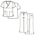 thumbnail image 4 of Maevn Core Women's Y-Neck Mock Wrap Top & Flare Leg Pant Scrub Set, 4 of 5