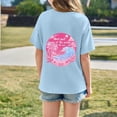 thumbnail image 5 of HABDGIKS T-Shirts d'Été pour Filles, Imprimé Épaule, Col Rond, Manches Courtes Amples (3-14 Ans), Haut Respirant, 5 of 5