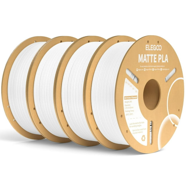 Filamento para impresora 3D ELEGOO mate PLA blanco, 4 kg, 1,75 mm