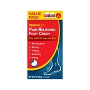 MagniLife Pain Relieving Foot Cream Soothing Relief for Soreness, Pain, Burning, Tingling, Itching or Sensitivity in Feet & Legs - All-Natural Moisturizing Topical - Petroleum-Free - 8oz Tube