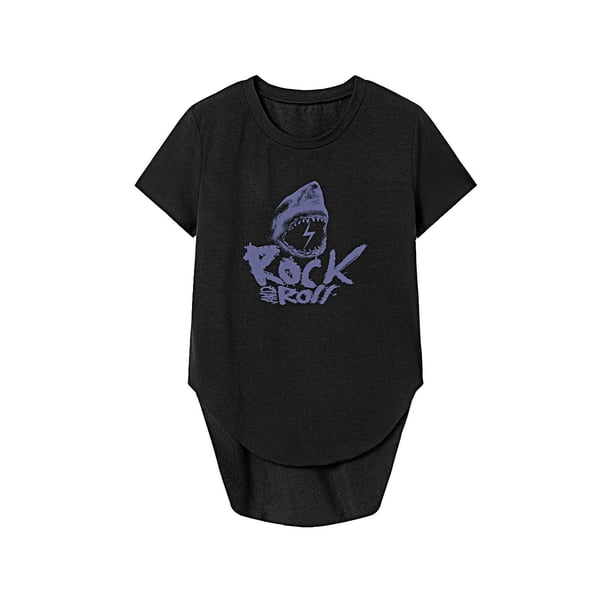 Camiseta para mujer Trajes de verano Ropa de moda Ajuste regular Cuello redondo de recuerdo M