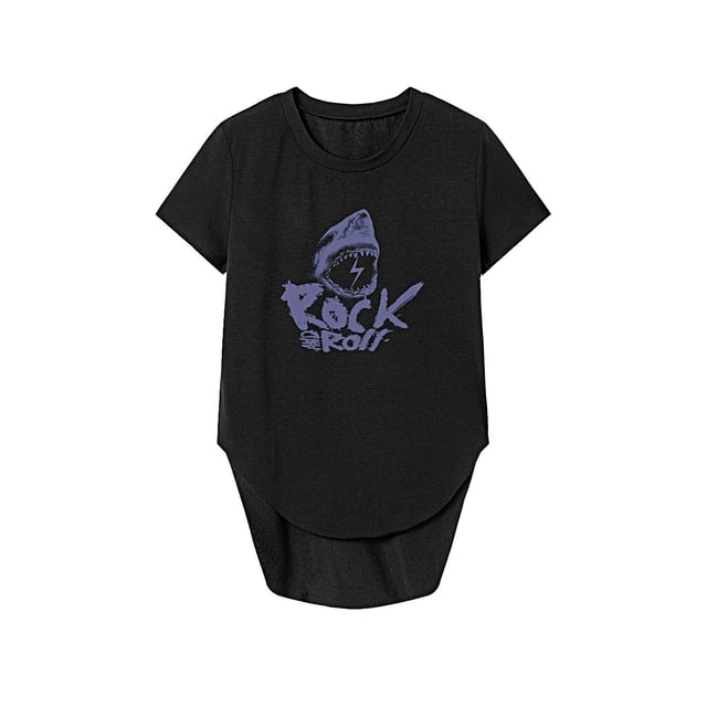 Camiseta para mujer, camiseta de verano a la moda con cuello redondo para viajes, oficina, mochilero, mujer S