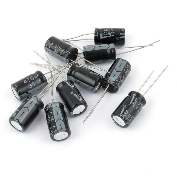 10Pcs 35V 470uF 105C Radial Electrolytic Capacitor 10mm x 17mm