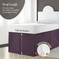thumbnail image 4 of CCNY Dorm Room Bed Skirt Pleated Pattern 100% Microfiber Plum Full XL 34" Drop Length Dorm Bed Skirts, 4 of 6