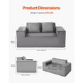 thumbnail image 5 of Compact 63-Inch Corduroy Loveseat Sofa with Pocket Spring Support - Ready-to-Use Modern Couch for Small Spaces in Gray, 5 of 11